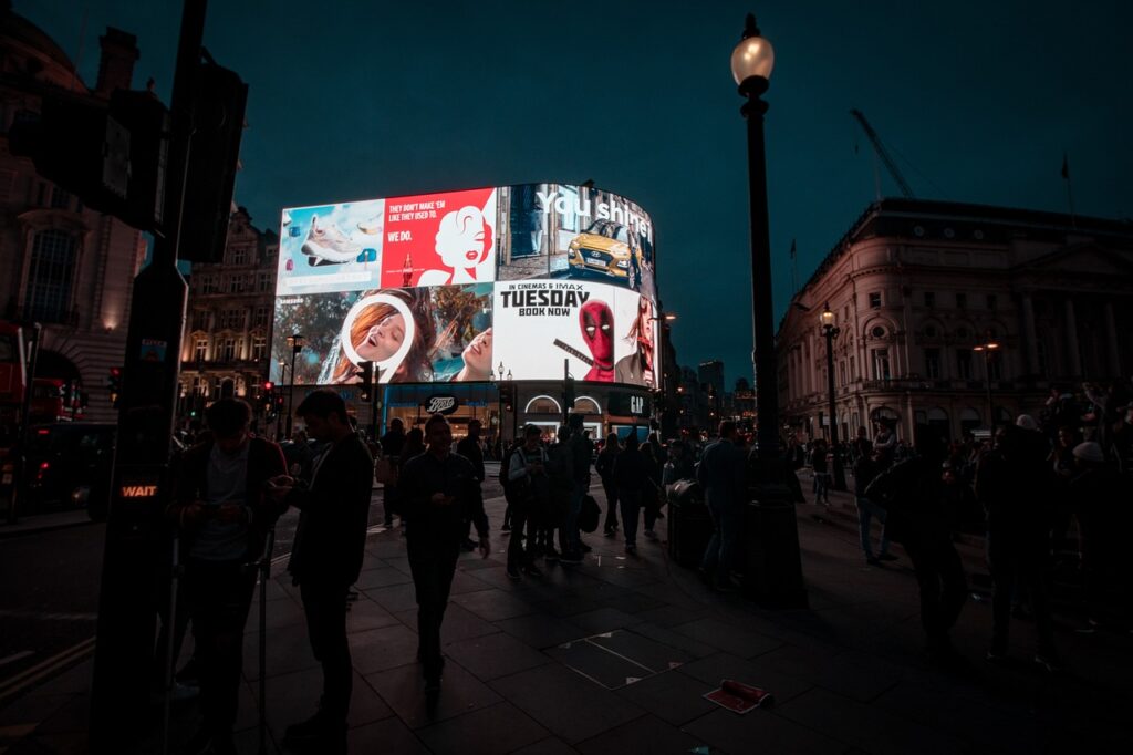 Billboard Scout london, neon sign, advertising, people, sightseeing, night, illuminated advertising, london, london, advertising, advertising, advertising, advertising, advertising